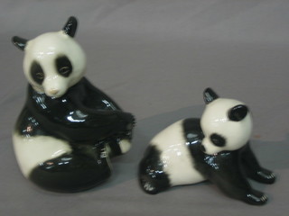 A Soviet Russian porcelain figure of a seated panda cub 4"