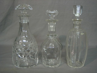 3 cut glass decanters