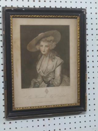 After Joshua Reynolds, a Bartolozzi engraving "The Right Honourable Mrs Bingham" 8" x 7"