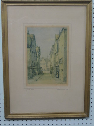 George H Dordine, coloured print "Ye Olde Lane" 9" x 6 1/2"