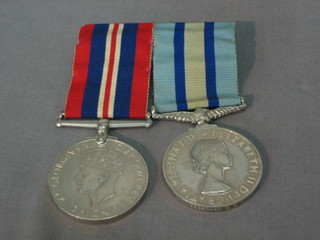A pair WWII British War medal and Royal Observer Corp medal to Observer D C Anderson
