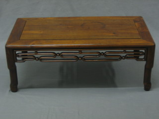 A 19th Century rectangular Padouk coffee table, raised on turned supports 30"