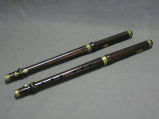 2 wooden 2 piece flutes with 7 holes 16"