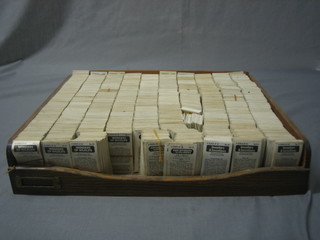 A large collection of various tea cards