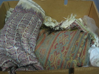 2 Paisley shawls and other fabrics