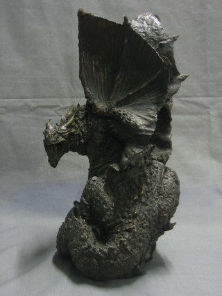 Piggott, a very limited edition bronze figure of a dragon on a rocky outcrop, signed Piggott, number 2 of 10, 16"