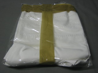 A double cotton sheet, 2 pillow cases and 2 square Oxford pillow cases