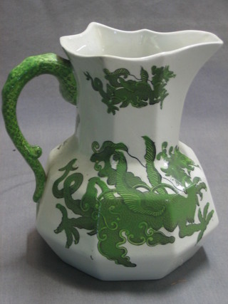 A Masons ironstone jug decorated a dragon, the base with black patented Masons china mark 6 1/2"