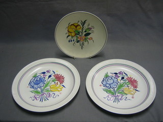 3 circular Poole Pottery plates
