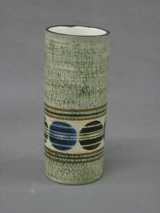 A Troika cylindrical vase, base marked Troika Cornwall England LK 5"