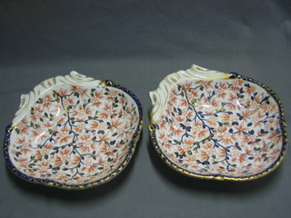 A pair of Crown Derby shaped dishes, the bases impressed Derby 9 1/2" diam.