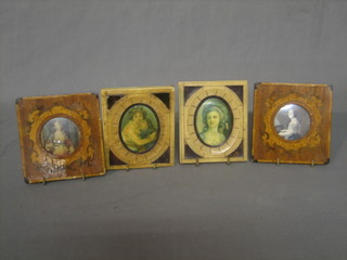 4 various portrait print miniatures