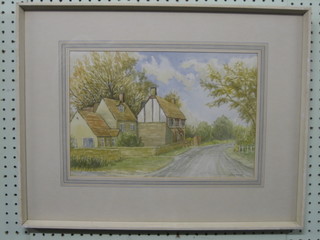 Mona Frow, a watercolour drawing "Cottage Near Cricklade" 9" x 14"