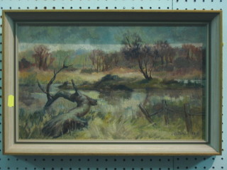 J Villiers "Evening on River Itchenor" signed and dated 1981 9" x 15"