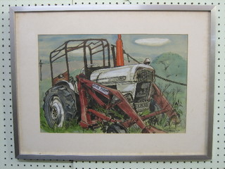 W Stanley Moore, watercolour drawing "Forgotten Tractor" the reverse with Mall Gallery label, signed and dated  1976 10" x 16"
