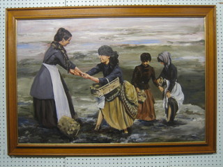 Gordon Butler, oil on canvas "The Cockle Gatherers" 23" x 25"