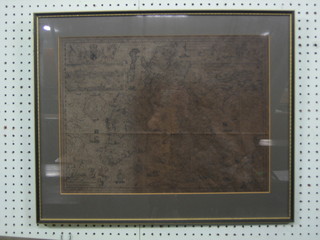 A reproduction Speed map of The British Isles 14" x 18"  in a Hogarth frame