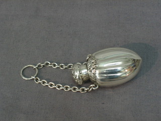 An Edwardian silver scent bottle in the form of an acorn, Chester 1901