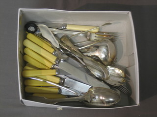 A quantity of silver plated flatware, minor plated items and a silver plated table spoon