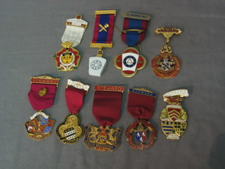 A Mark Master Masons Centenary jewel marked Lodge No.1, a Mark Master Masons dress jewel and 7 other various Charity jewels