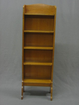 An Edwardian satinwood 5 tier bookcase with line inlay 15" wide