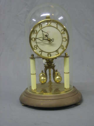 A 400 day clock with gilt metal dial and Roman numerals