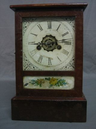 A 19th Century American striking clock with 6.5" dial contained in a pine case