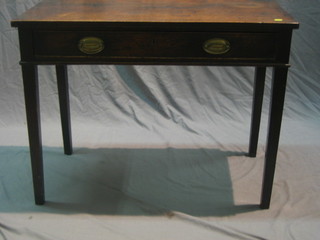 An 18th Century oak side table fitted a drawer, raised on square supports 36"