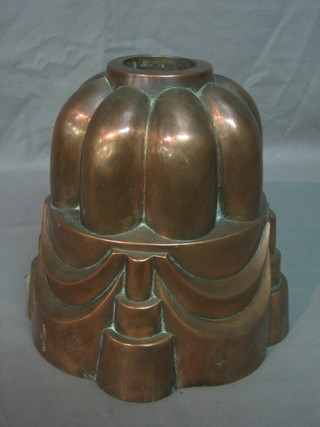 A large and impressive Victorian jelly/ice cream mould, the base marked BENNINGTON JERMYN ST 9"