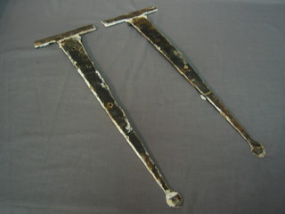 A pair of 19th Century iron hinges 20"