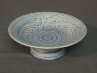 A blue ground Carltonware pedestal dish 8"