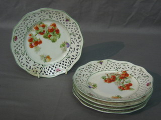 5 Continental porcelain ribbonware plates 7"