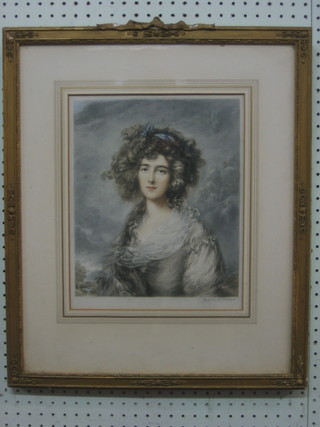After Sidney E Wilson, a coloured print of a Noble lady 12"x10"