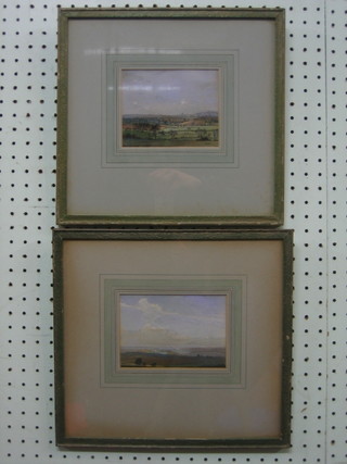 Loxton, a pir of watercolour drawings "Towards Bramcote" and "Towards Whitby" 4"x5"