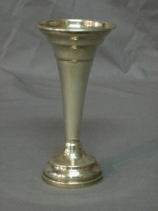 A silver trumpet shaped specimen vase, Birmingham 1959 5.5"