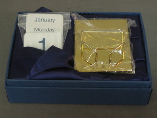 A 2002 silver gilt Golden Jubilee perpetual calendar, boxed