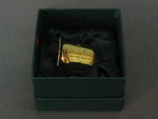 A 2002 silver gilt tumbler cup commemorating the Queens Golden Jubilee by Fortnam and Mason, London 2002, cased 1oz