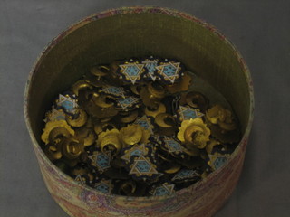A collection of various gilt enamelled lapel badges marked Oasab