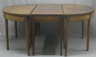 An excellent Georgian mahogany oval 12 seater D end dining table with gateleg drop action to the centre 111"