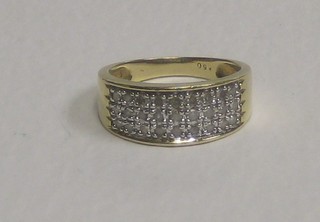 A gold dress ring set diamonds