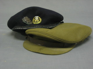 A WWII British Officer's dress cap and beret