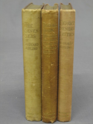 Rudyard Kipling, 3 volumes, "The Seven Seas" 18th edition 1911, "Departmental Ditties" 25th edition 1912 and "Barrack Room Ballards" 22nd edition 1912, all published by Methune & Co London