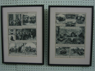 2 black and white illustrated London News pages - Military Items of Interest in the Great War and The Mobilisation of The Army, together with 4 film posters - Ten Tall Men, Desert Fury, Sorry Wrong Number  and Gunfight at the O.K. Corral" 14" x 10"