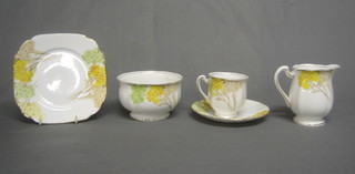 A 1930's part Valencia pattern tea service together with 1 other part tea service (2)
