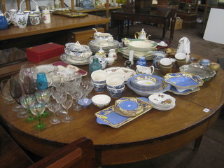 A part blue and white dinner service, a Myott dinner service and other decorative ceramics