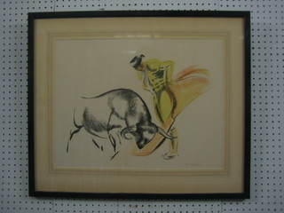 John R Skeaping, coloured print "Matador" 15" x 20"
