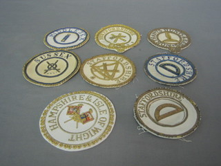8 various Provincial Grand Officer's cloth and gilt metal apron badges