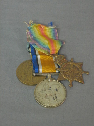 A group of 3 medals comprising 1914-15 Star, British War medal and Victory medal to 345062 A Baker CPR Royal Navy (naming rubbed)