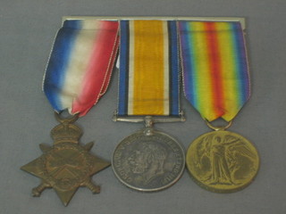 A group of 3 medals comprising 1914-15 Star, British War medal and Victory medal mounted for wear to T4-055978 Driver G Tandy Army Service Corps