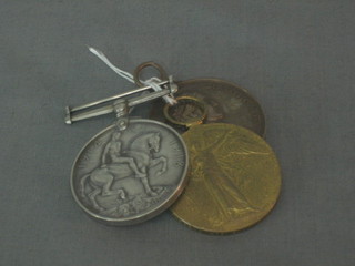 A pair British War medal and Victory medal to S-3531 Pte. E Lodge Army Service Corps together with a bronze School Attendants medal